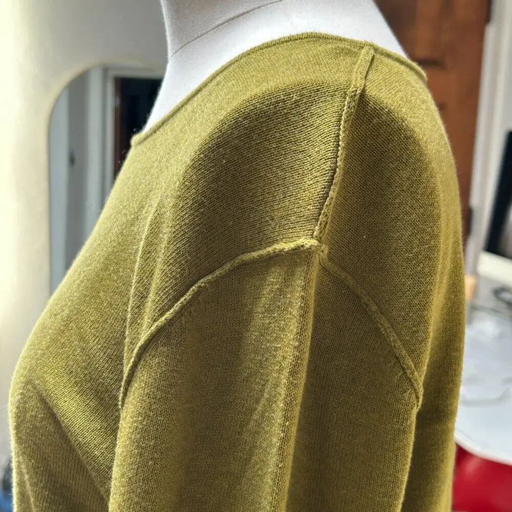 Asymmetrical Lagenlook Cotton Tunic Dress‎ Capsule Layering Bryn Walker Green S